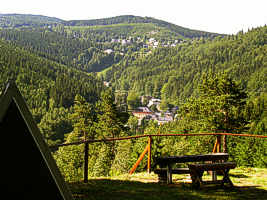 Blick auf Kurort Kipsdorf im Erzgebirge